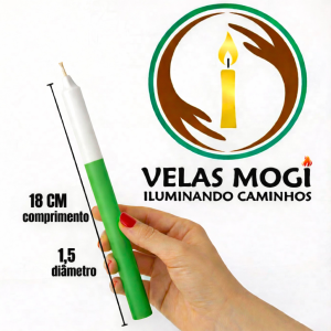 VELA PALITO BICOLOR VERDE / BRANCO | 01KG