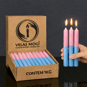 VELA PALITO BICOLOR AZUL / ROSA| 01KG